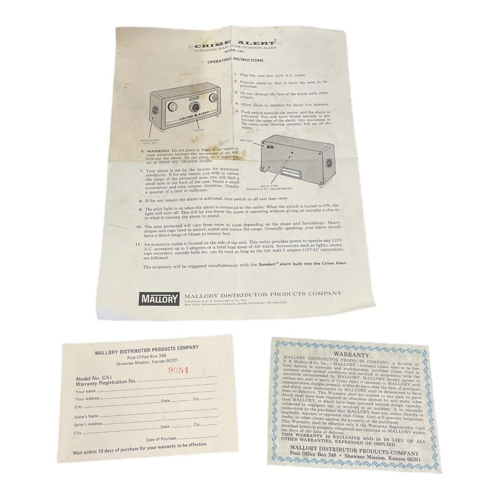 Mallory Crime Alert Model CA1 - Picture 6 of 7